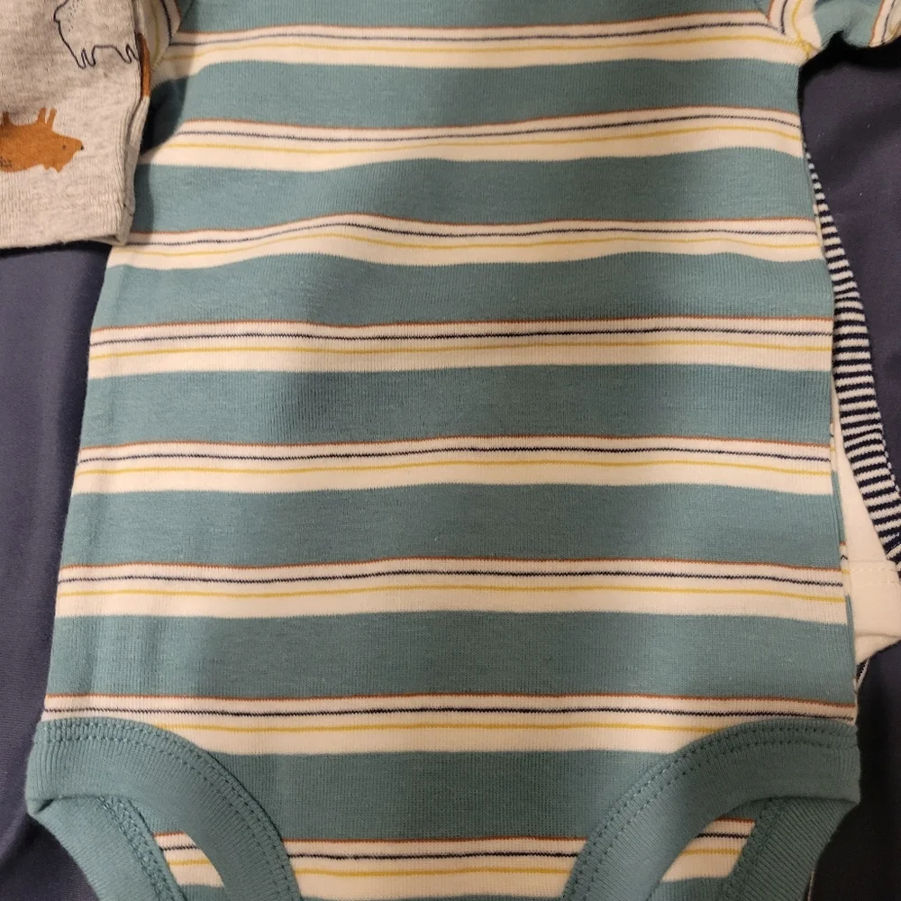 Carters Boys Long Sleeves Bodysuit Size 3Months Package Of 4brand New